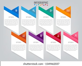 Business infographic labels template with options. Creative template for presentation