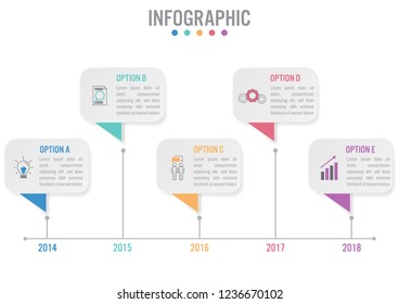 Business infographic labels template with options.Creative concept for infographic.