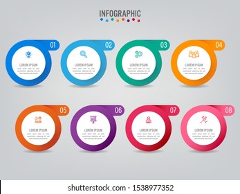 Business infographic labels template with options.Creative concept for infographic.
