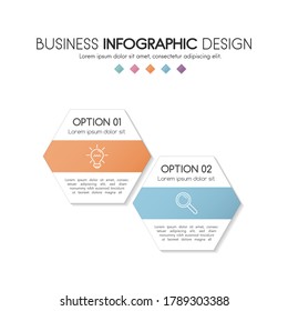 Business infographic layout with 2 steps. Timeline. Vector