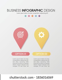 Business infographic layout with 2 steps. Diagram. Vector