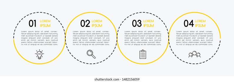 Business infographic layout with 4 steps. Vector