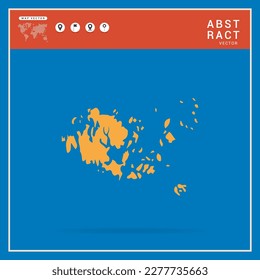 Business Infographic with map of Aland Islands abstract yellow map  vector illustration.