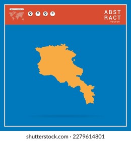 Business Infographic with map of Armenia abstract yellow map  vector illustration.