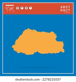 Business Infographic with map of Bhutan abstract yellow map  vector illustration.