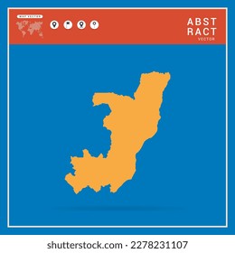 Business Infographic with map of Congo abstract yellow map  vector illustration.
