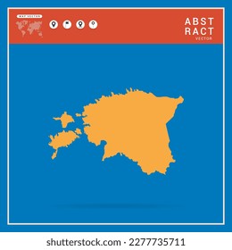Business Infographic with map of Estonia abstract yellow map  vector illustration.