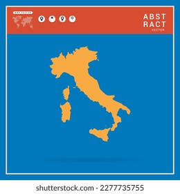 Business Infographic with map of Italy abstract yellow map  vector illustration.