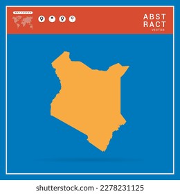 Business Infographic with map of Kenya abstract yellow map  vector illustration.