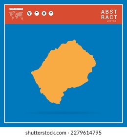 Business Infographic with map of Lesotho abstract yellow map  vector illustration.