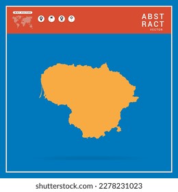 Business Infographic with map of Lithuania abstract yellow map  vector illustration.