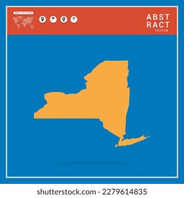 Business Infographic with map of New York abstract yellow map  vector illustration.