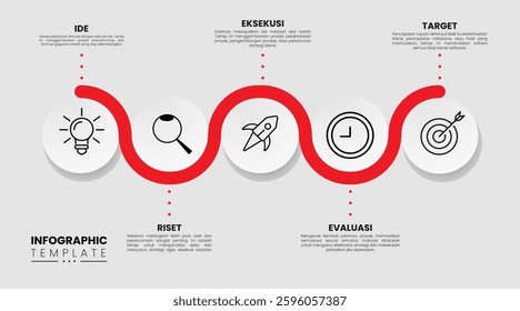 Business infographic minimalist elegant with cirlce shape and editable design