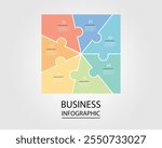 Business Infographic modern design template for banners and infographics for 7 jigsaw square step