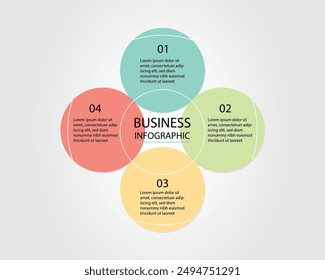 Business Infographic modern design template for banners and infographics for 4 circle step 