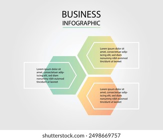 Business Infographic modern design template for banners and infographics for 3 gradient hexagon