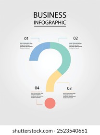 Business Infográfico modelo de design moderno para banners e infográficos para 4 etapa de ponto de interrogação 