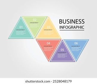 Business Infographic moderne Designvorlage für Banner und Infografiken für 6 Dreiecksschritte 