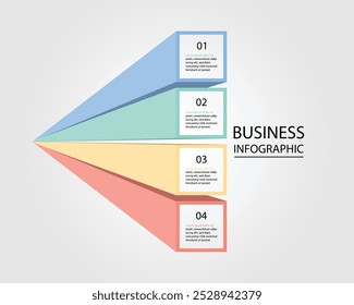 Business Infographic modern design template for banners and infographics for 4 square line step 