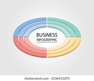 Business Infographic modern design template for banners and infographics for 4 circle step in isometric