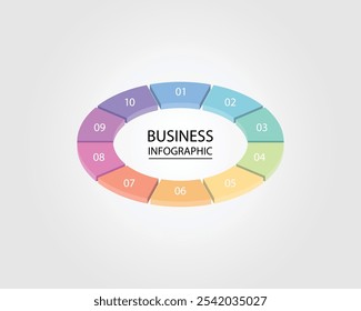 Plantilla de diseño moderno de la infografía del negocio para los Anuncios y las infografías para el paso del círculo 10