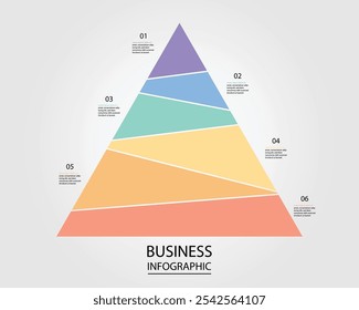 Business Infographic modern design template for banners and infographics for 6 triangle step 