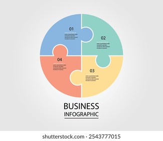 Business Infographic modern design template for banners and infographics for 4 jigsaw circle step 