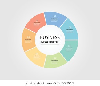 Business Infographic modern design template for banners and infographics for 7 circle step 