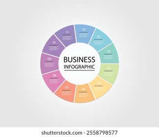 Business Infographic modern design template for banners and infographics for 11 circle step