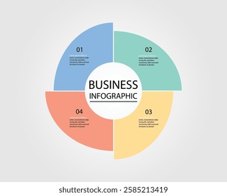 Business Infographic modern design template for banners and infographics for 4  circle step 