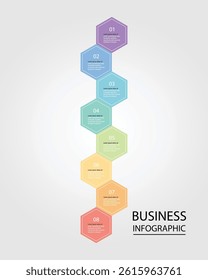 Business Infographic modern design template for banners and infographics for 8 hexagon step 