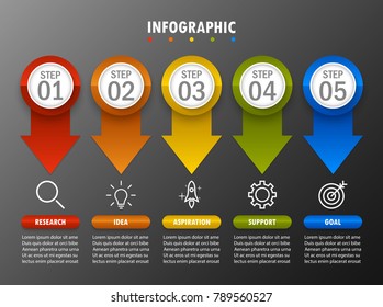 Business Infographic modern five step