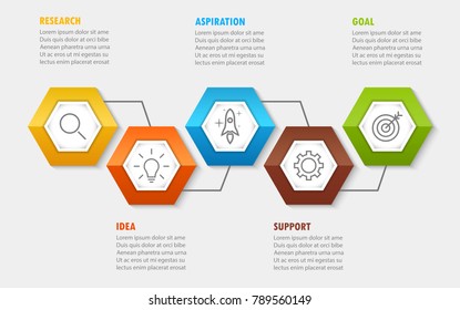 business Infographic modern five steps