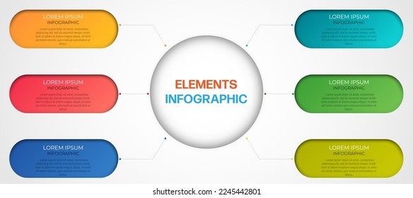Business Infographic. Modern infographic template. Abstract  diagram with 6 steps, options, parts or processes. Vector business template for presentation. Creative concept for infographic