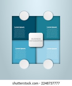 Business Infographic. Modern infographic template. Abstract  diagram with 4 steps, options, parts or processes. Vector business template for presentation. Creative concept for infographic