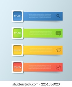 Business Infographic. Modern infographic template. Abstract diagram with 4 steps, options, parts, or processes. Vector business template for presentation. Creative concept for infographic