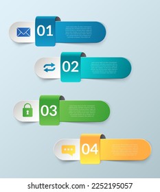 Business Infographic. Modern infographic template. Abstract diagram with 4 steps, options, parts, or processes. Vector business template for presentation. Creative concept for infographic