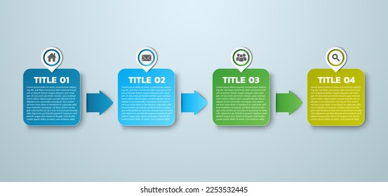 Business Infographic. Modern infographic template. Abstract diagram with 4 steps, options, parts, or processes. Vector business template for presentation. Creative concept for infographic