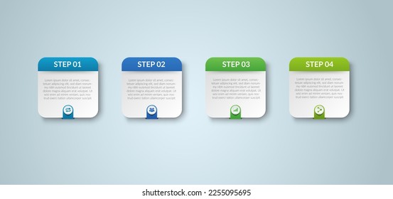 Business Infographic. Modern infographic template. Abstract diagram with 4 steps, options, parts, or processes. Vector business template for presentation. Creative concept for infographic