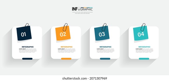 Business Infographic with note paper design vector. - Shutterstock ID 2071307969