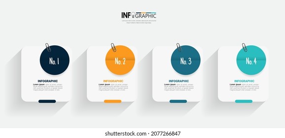 Business Infographic with note paper design vector.