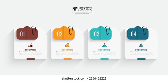 Business Infographic with note paper design vector.