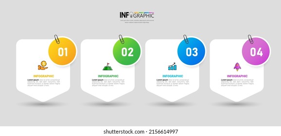 Business Infographic with note paper design vector.