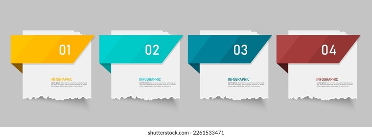 Business Infographic with note paper design vector.