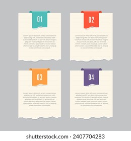 Business Infographic with note paper design vector.