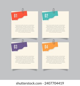 Business Infographic with note paper design vector.