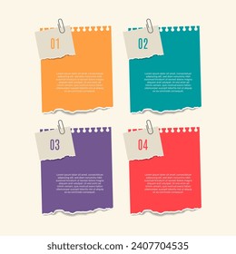 Business Infographic with note paper design vector.