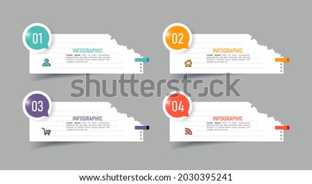 Business Infographic with note paper design vector.