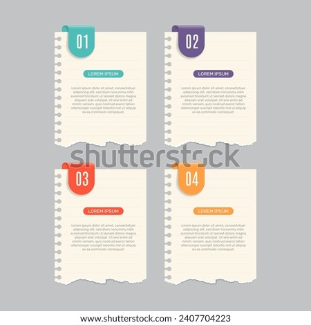 Business Infographic with note paper design vector.