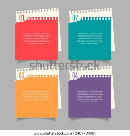 Business Infographic with note paper design vector.